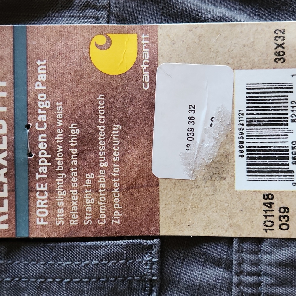 Carhartt NWT  Men's Relaxed Fit Gray Cargo Pant Size 36x32 - Picture 2 of 10